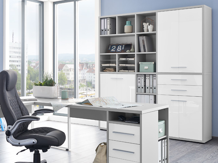 Weißer Aktenschrank für Ihr Büro