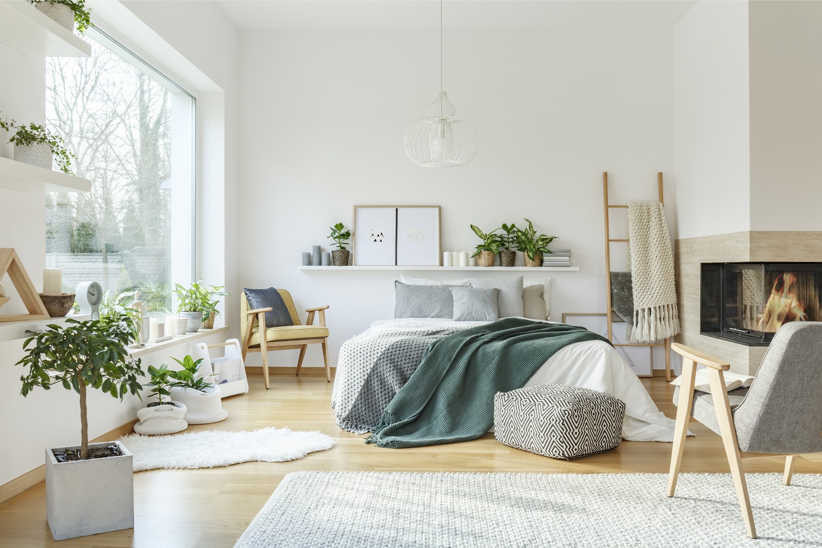 Raumdeko ästhetisch minimalistisch, Indie-Zimmer Deko, Überbett