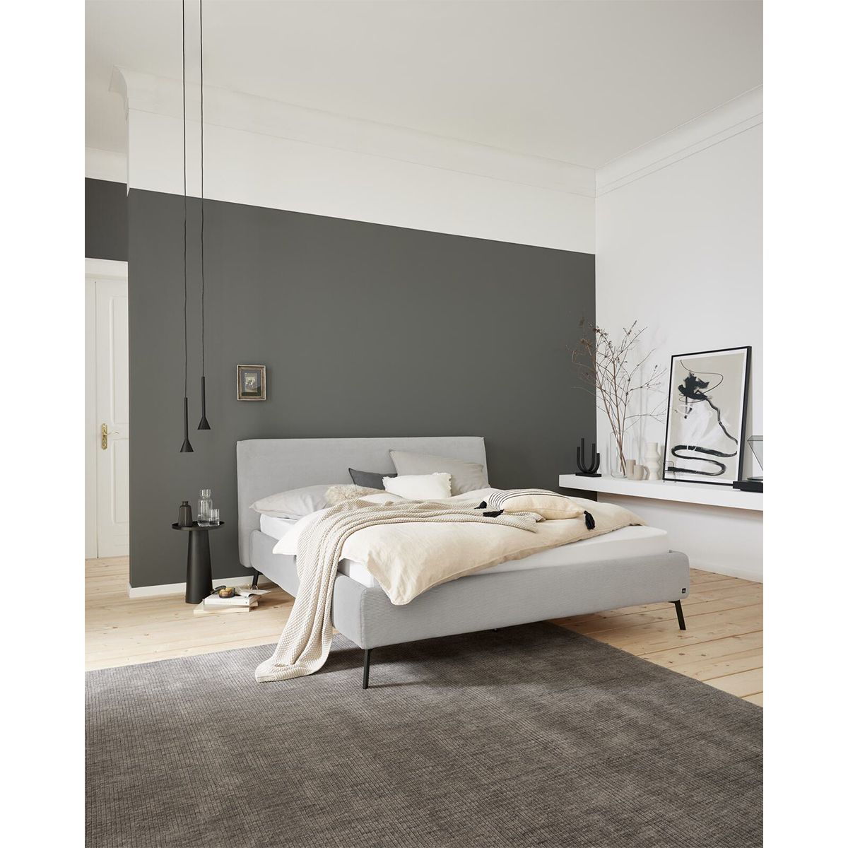 Candy-Sleep-Interliving-1417-Feincord-silber-Bett